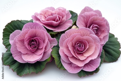 Gorgeous purple wax begonias with pink blooms