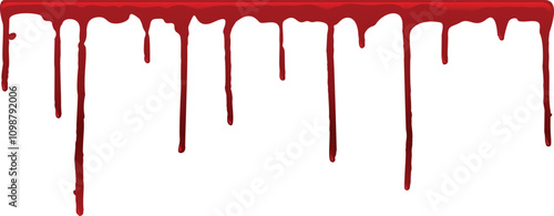 Blood dripping down a white wall, creating a chilling visual suitable for horror, crime, or halloween projects, evoking a sense of fear, danger, and the macabre