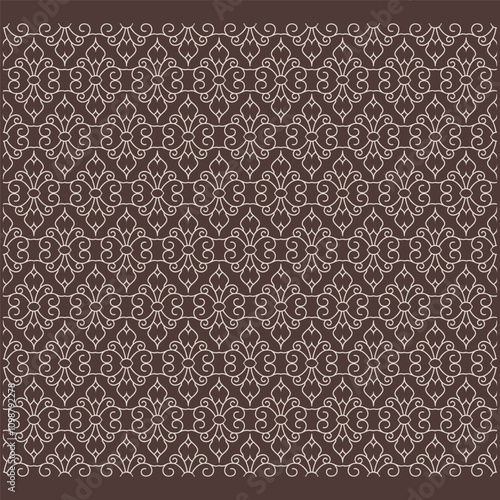 Damask seamless pattern. floral decoration ornament, Vintage style
