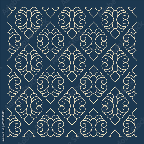 Damask seamless pattern. floral decoration ornament, Vintage style
