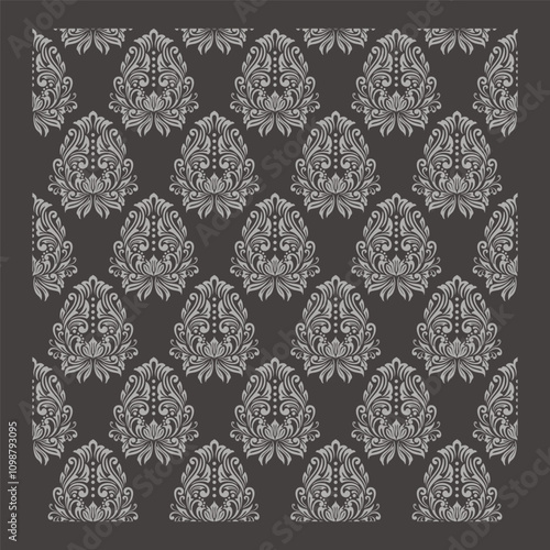 Damask seamless pattern. floral decoration ornament, Vintage style
