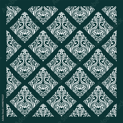 Damask seamless pattern. floral decoration ornament, Vintage style
