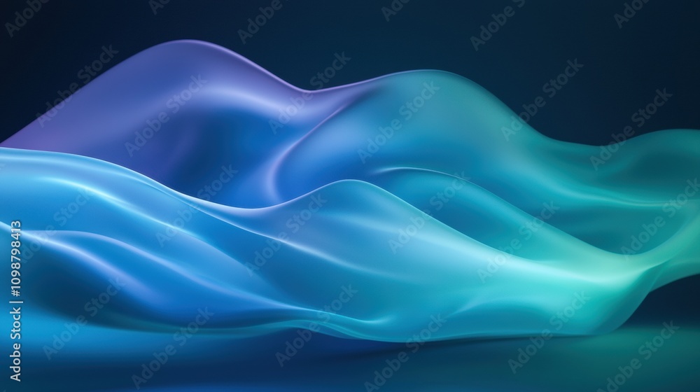 Obraz premium A blue and purple wave with a white background