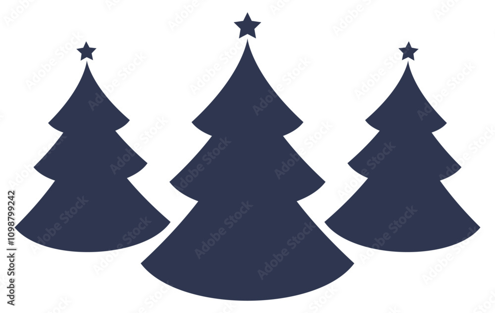 Obraz premium Christmas tree flat icon vector on white background.