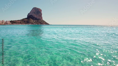 Calpe and Ifach Penon beach clear water in Alicante Mediterranean Spain video