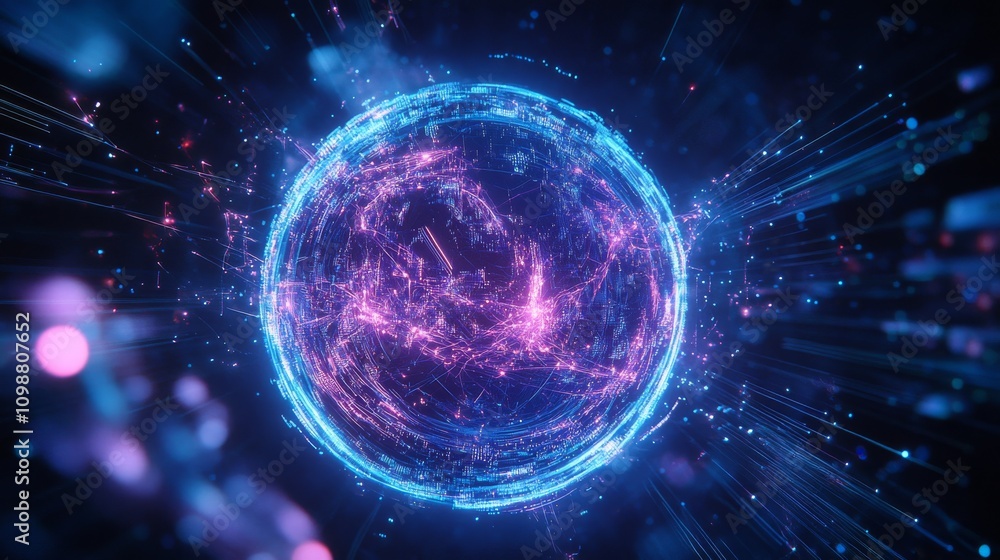 Obraz premium Global Network Data Visualization Art