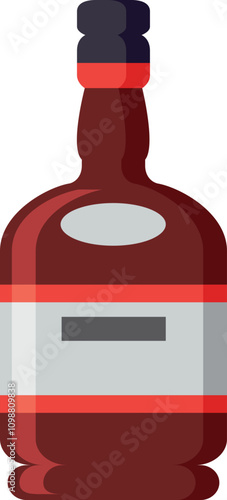 Stylish bottle of liquor with a blank label presents an opportunity for branding and customization, showcasing the rich color of the beverage within