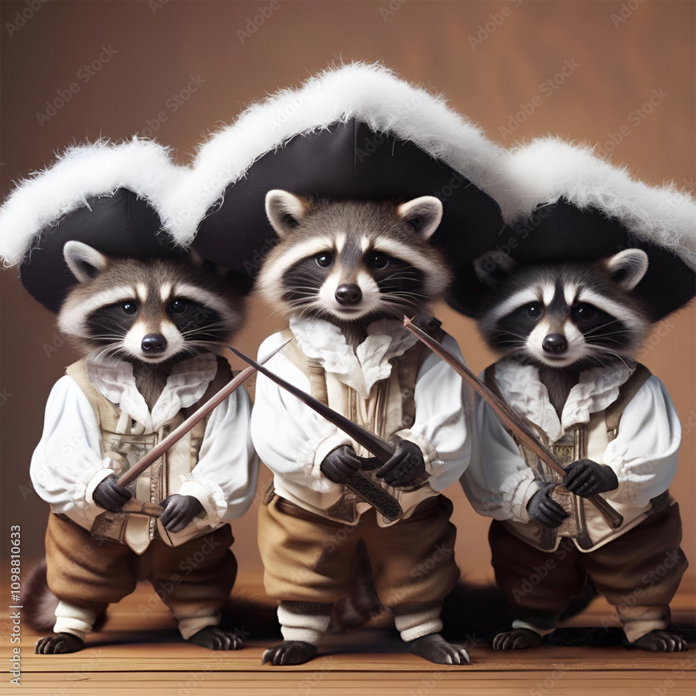 The three amigos. The cutest raccoons dressed up like the three ...