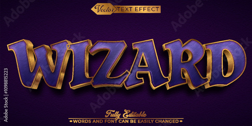 Mystic Purple Wizard Vector Editable Text Effect Template