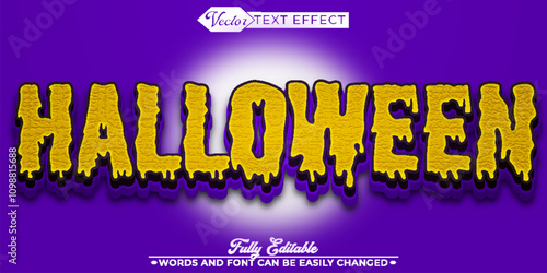 Cartoon Horror Halloween Vector Editable Text Effect Template