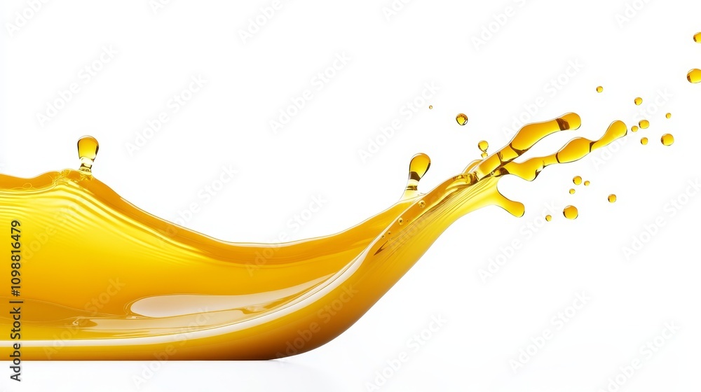 Fototapeta premium Dynamic shot of orange juice pouring, vivid splash with citrus pulp details, isolated on white, embodying natural vitality and refreshment