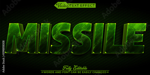 Missle Vector Editable Text Effect Template