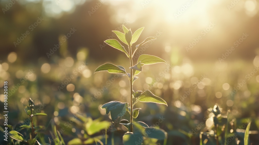 Obraz premium Young Plant Growing In Sunlight