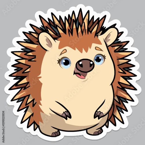 Charming and Playful Cartoon Hedgehog Character Design