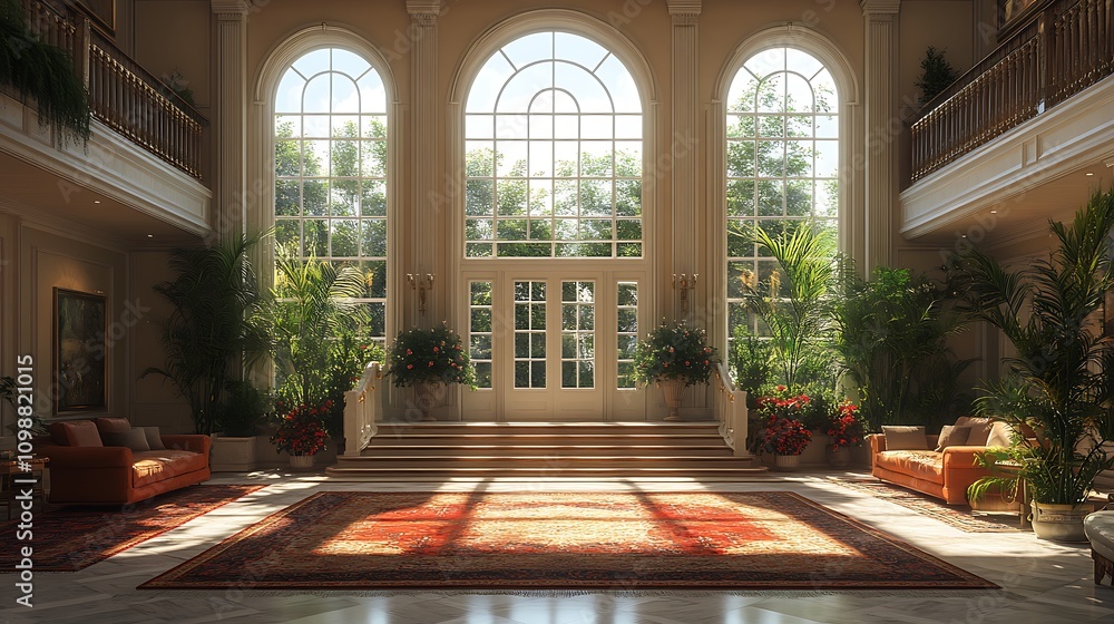 Obraz premium Grand Mansion Entrance Hall Interior Design