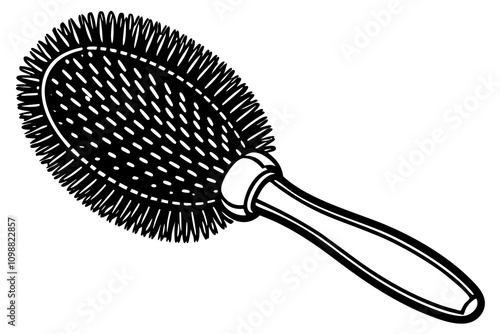 Salon hair brush used for curling and straightening hair isolated on white background vector illustration 