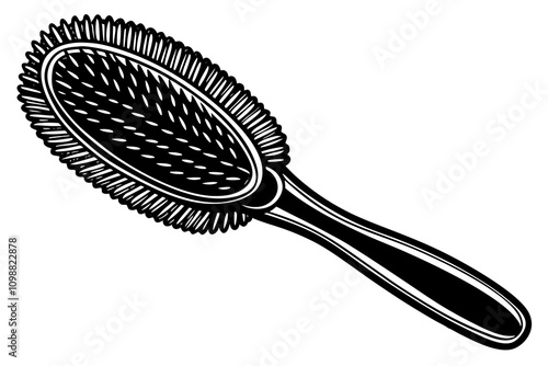 Salon hair brush used for curling and straightening hair isolated on white background vector illustration 