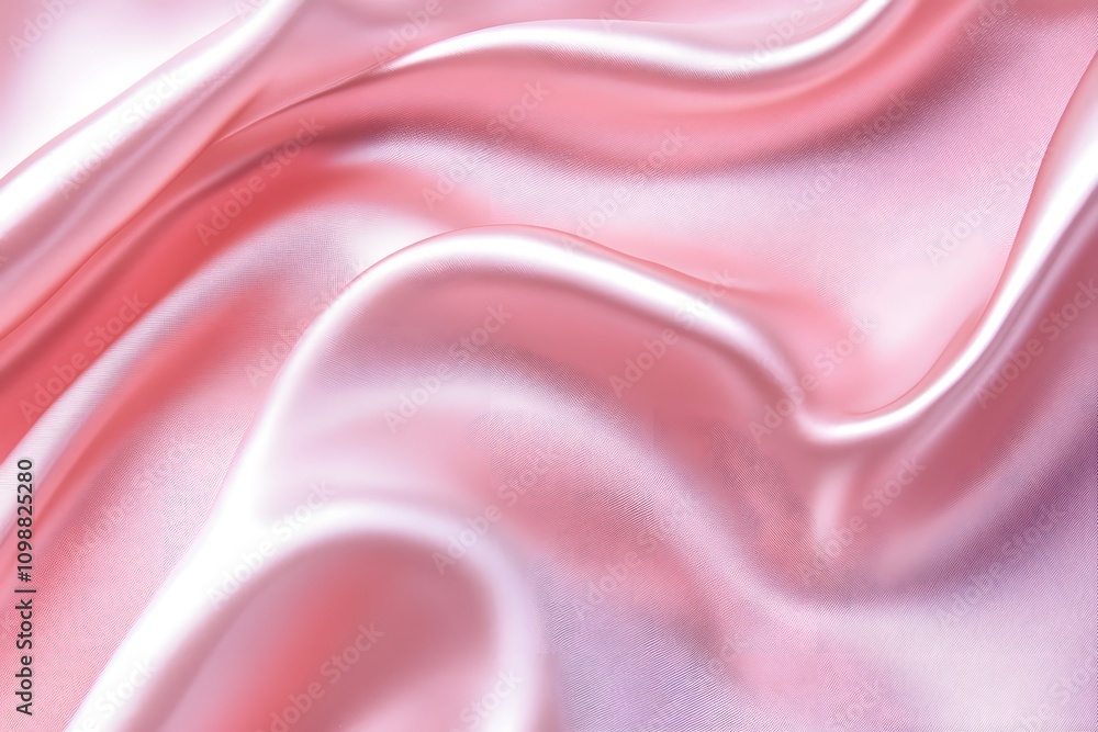 Obraz premium A close-up of soft, flowing pink satin fabric showcasing its smooth texture and sheen.