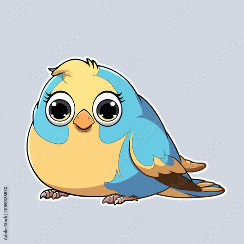 Charming Animated Bird Character with Bright Colors and Friendly Eyes