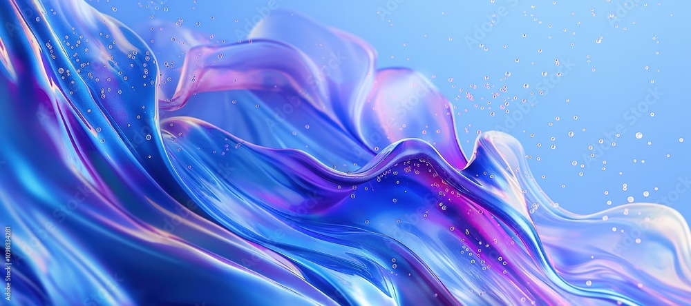 Obraz premium glowing purple liquid wave background 3