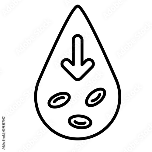 Anemia icon and red blood Cells