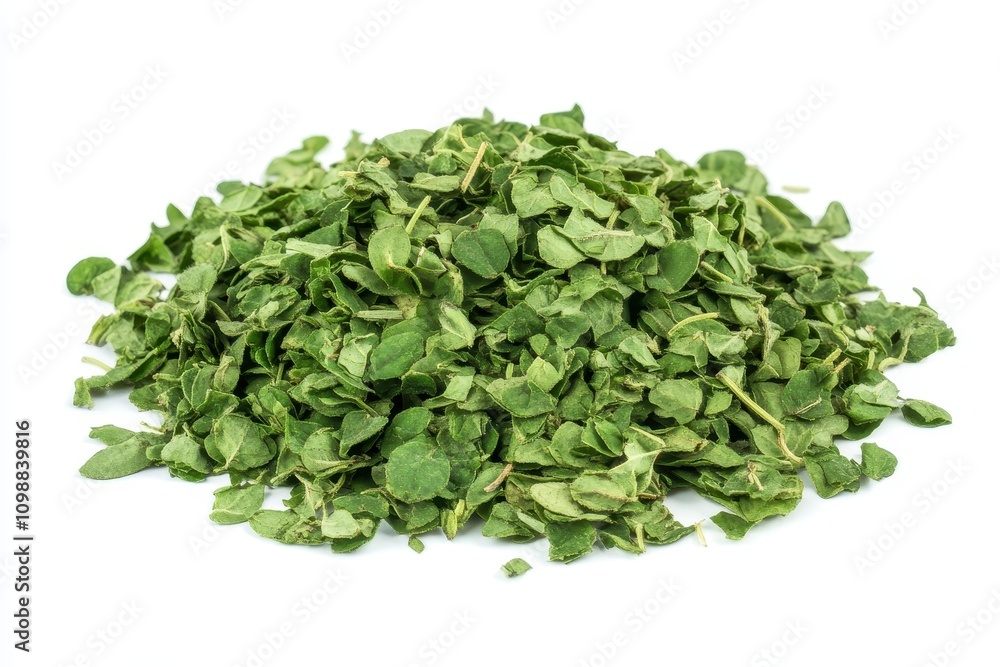 Obraz premium Oregano or marjoram leaves on white background