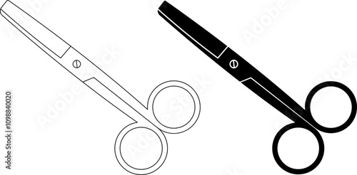 outline silhouette Mayo scissors icon set