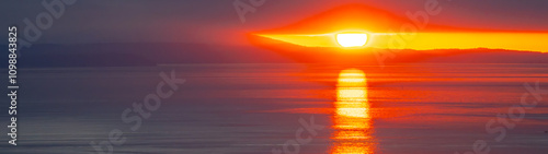 Sunset Over Puget Sound and Whidbey Island photo