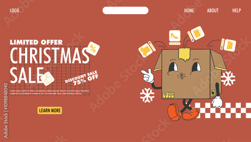 christmas sale design landing page simple