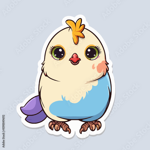 Adorable and Colorful Cartoon Bird Character Design photo