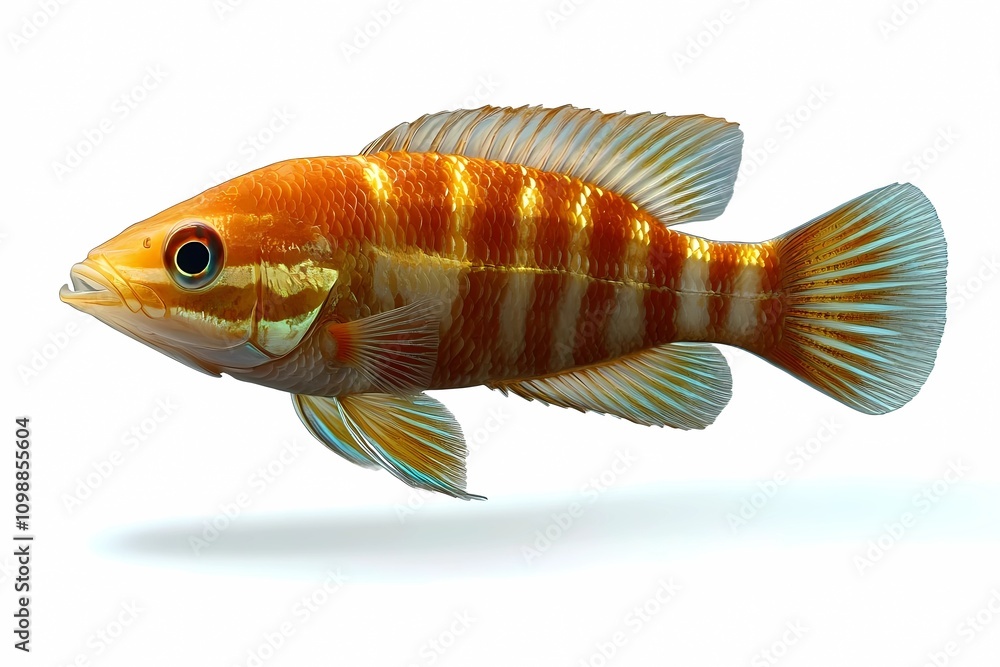 Fototapeta premium stunning tilapia fish isolated at white background