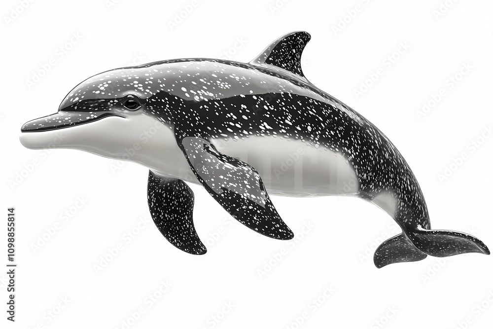 Fototapeta premium a cute dolphin isolated at white background