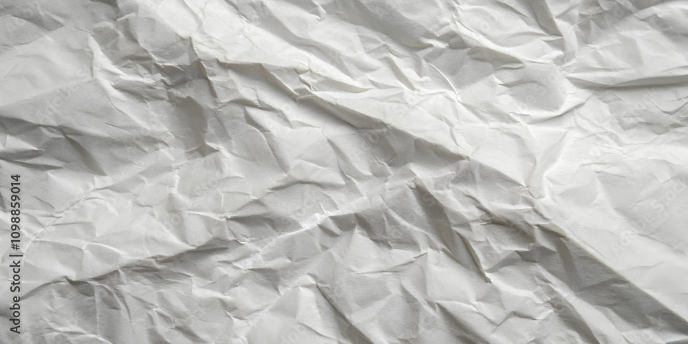 Fototapeta premium Highly detailed white wrinkled paper texture for artistic and craft design
