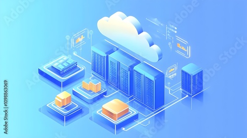 hybrid cloud integration architecture in data center seamless onpremises and cloud infrastructure ai visualization photo