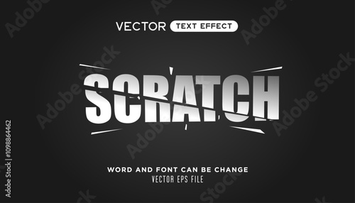 Text Effect of scratch. editable, can use for headline banner, social media aetc