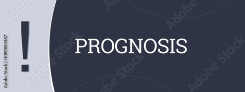 Schilderij op canvas Prognosis. A blue banner illustration with white text.