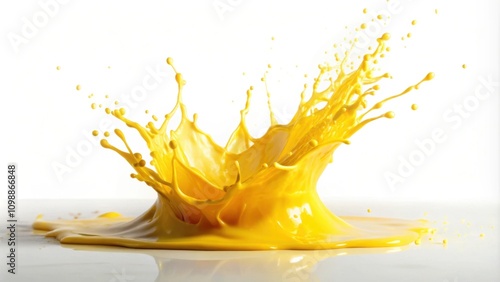 Yellow paint splashing on a white background, yellow, paint, splash, vibrant, color, vibrant, abstract, artistic, liquid