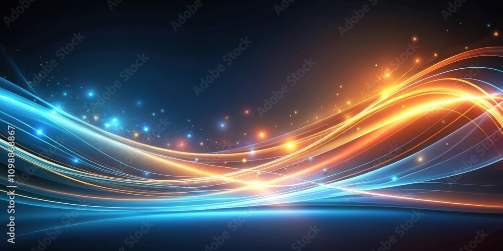 Obraz premium Futuristic shape abstract background with curved lines and glowing accents, futuristic, shape, abstract, background, design