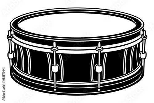Wooden snare drum isolated over a white background vector illustration
