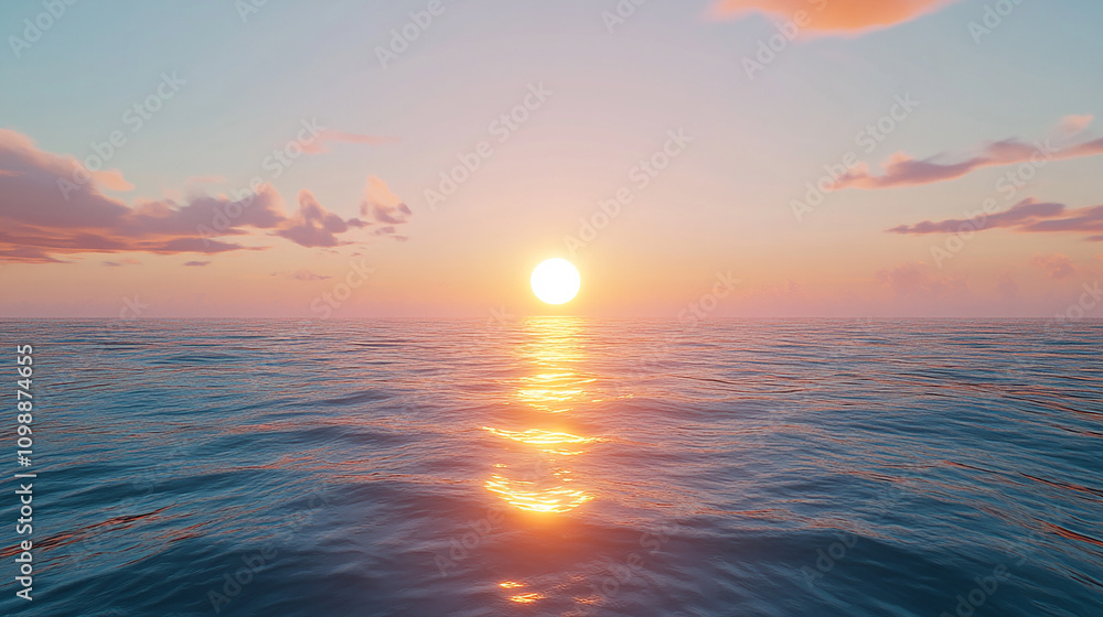Obraz premium A serene sunrise over the ocean