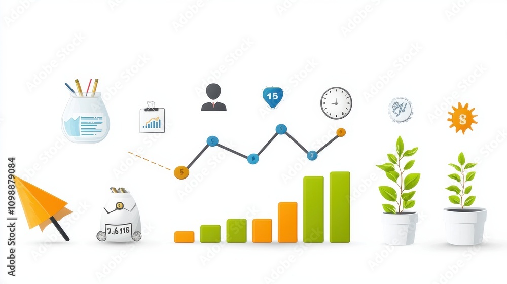 Fototapeta premium Investment Concept Vector Design for Finance and Growth