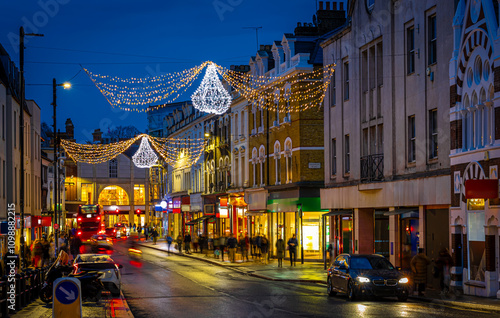 Richmond area of London decorated for Christmas