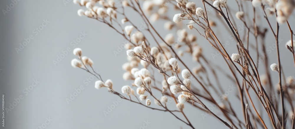 Naklejka premium Delicate Dried Flowers, Close-Up Photography