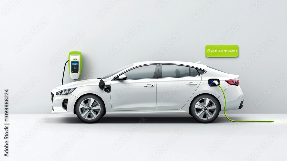 Fototapeta premium Eco-Friendly Hybrid Car Design Concept