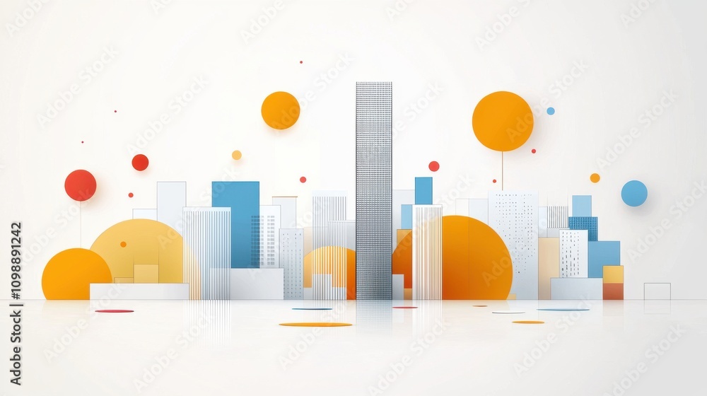 Fototapeta premium Minimalist Skyscraper Illustration in Vector Style