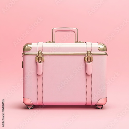 Travel essentials pink suitcase stylish storage home modern design chic aesthetic for travel enthusiasts photo