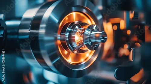 A close-up of a particle detector searching for evidence of micro black holes in a controlled laboratory setting photo