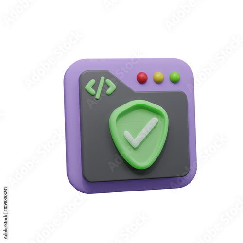 3d Cyber Security Icon photo