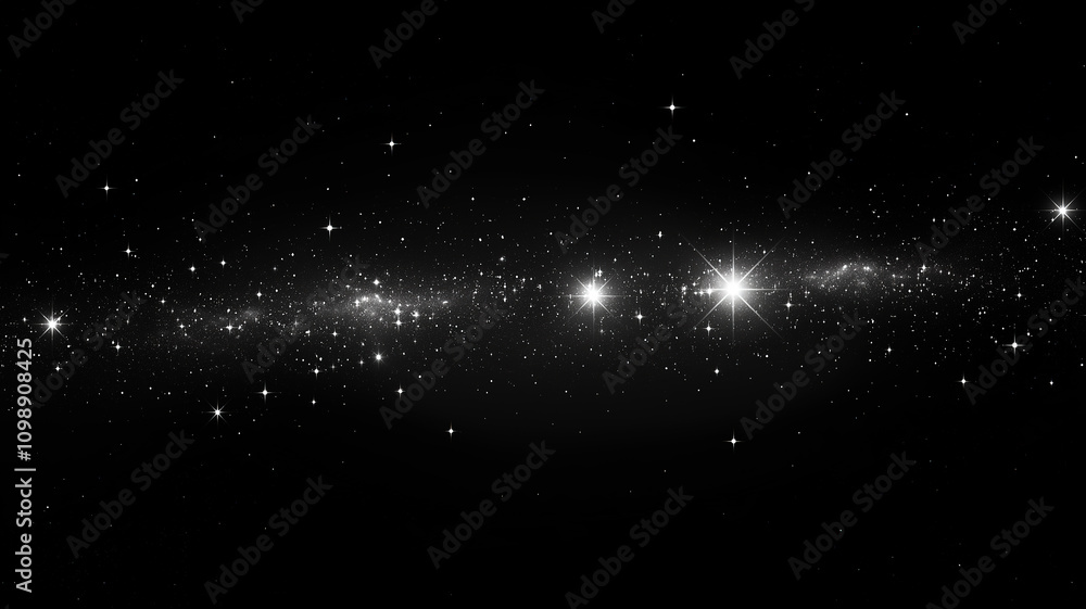 Obraz premium Night sky with sparkling stars against a black background creating a serene celestial view