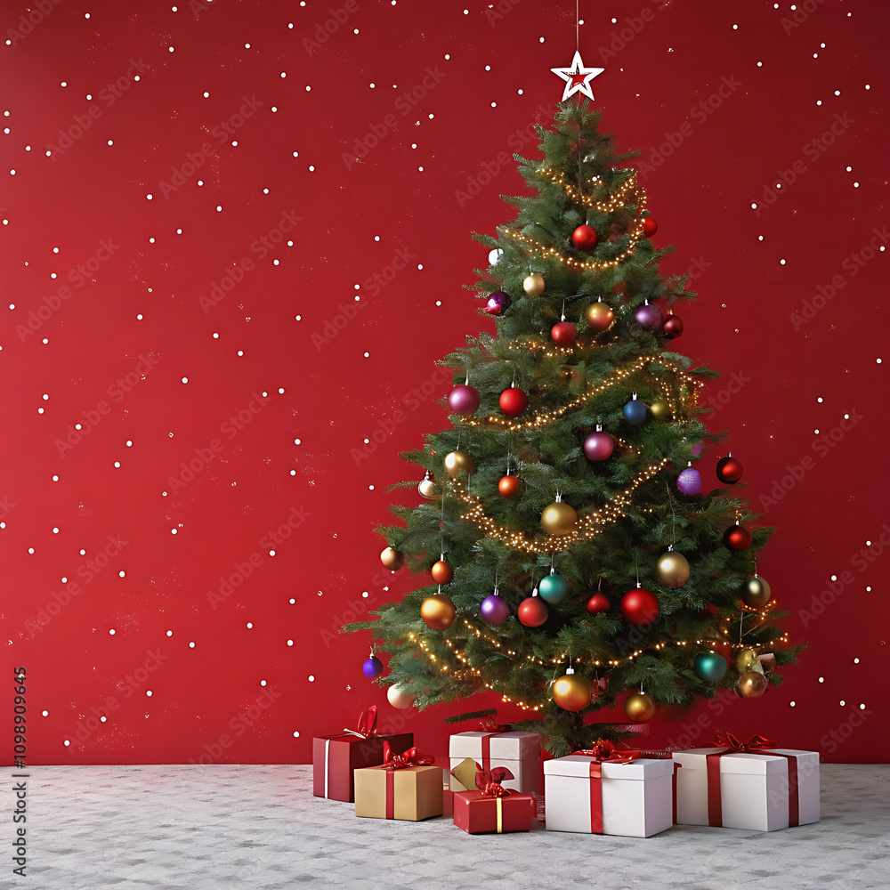 Obraz premium christmas tree with gifts